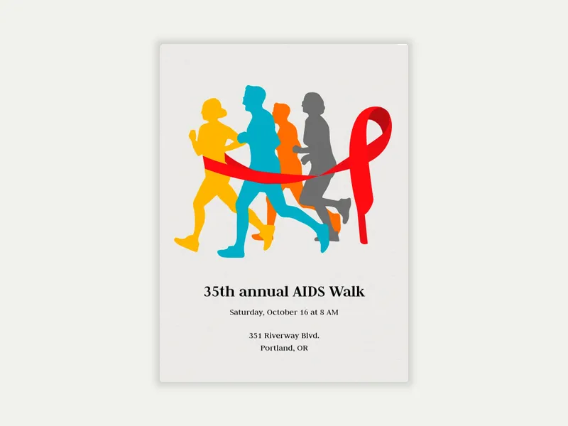 AIDS Walk Invitation free template design