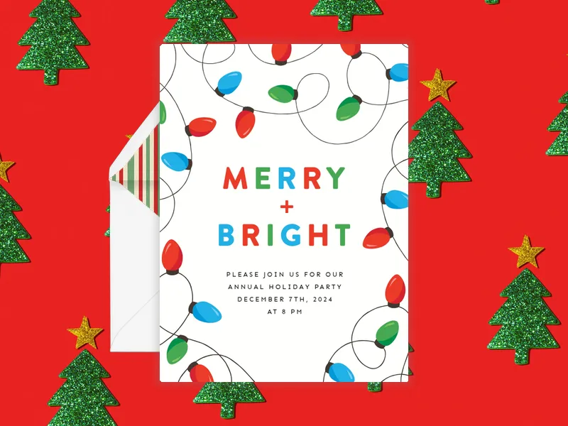 All Lit Up Invitation premium template design
