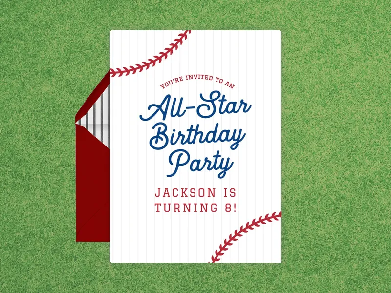 All Star Party - baseball - Invitation
