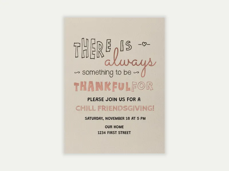 Always Something Thankful Invitation free template design