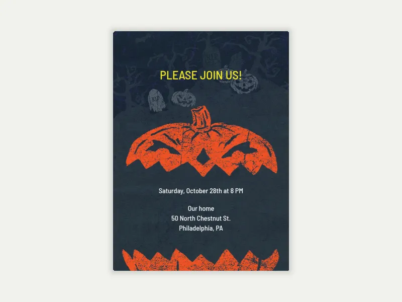 Angry Pumpkin Invitation free template design