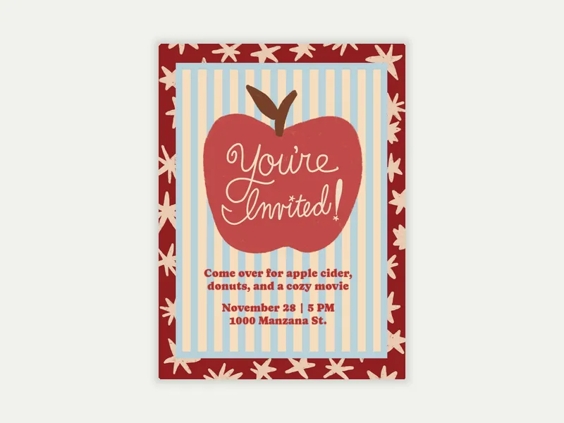 Apple Delights x Jenna O’Brien of Feeling! Magazine Invitation free template design