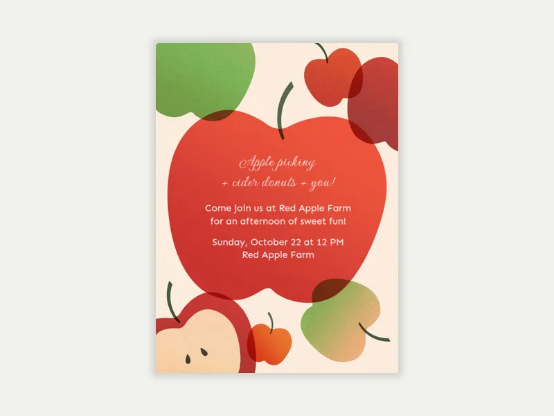 Apple Picking Fun Invitation free template design