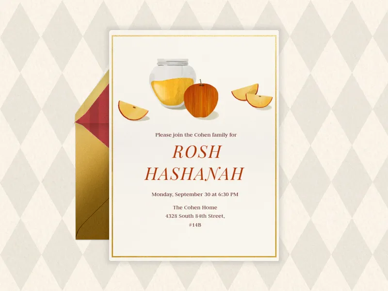 Apples and Honey - rosh_hashanah - Invitation