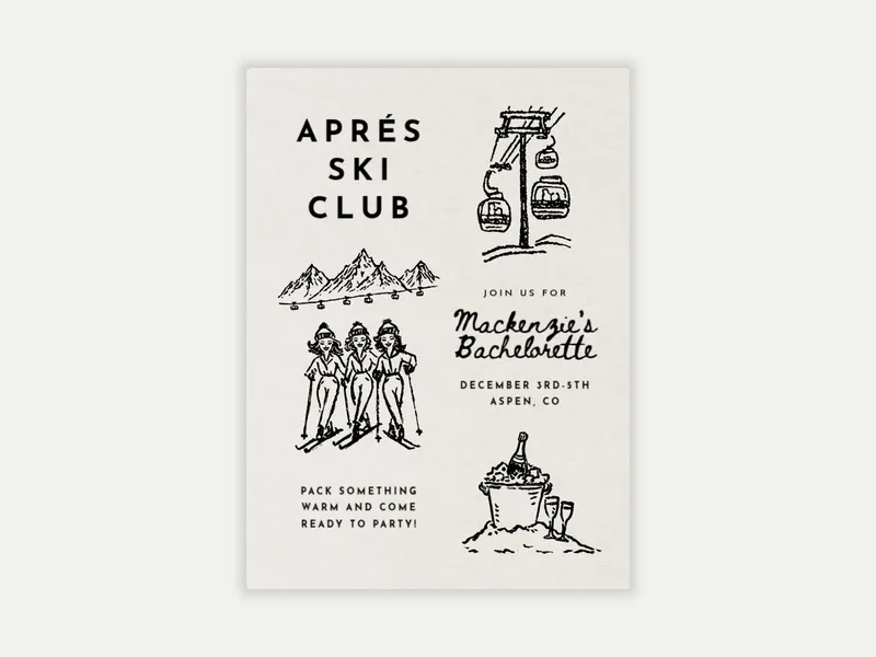 Aprés Ski Invitation free template design