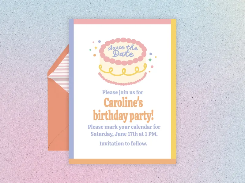 Birthday Cake - Save the Date - birthday_save_the_date - Invitation
