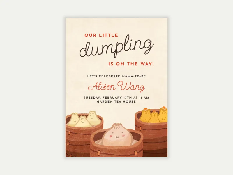 Baby Bao Invitation free template design