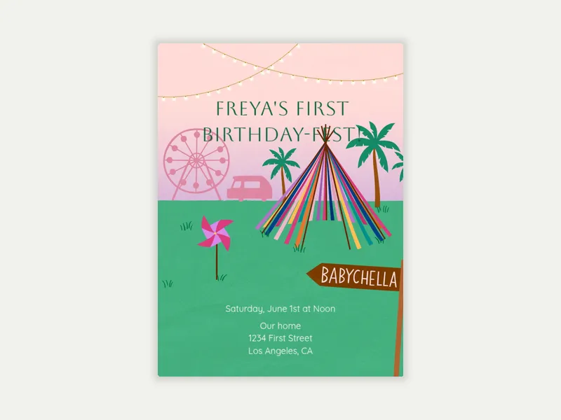Babychella Invitation free template design