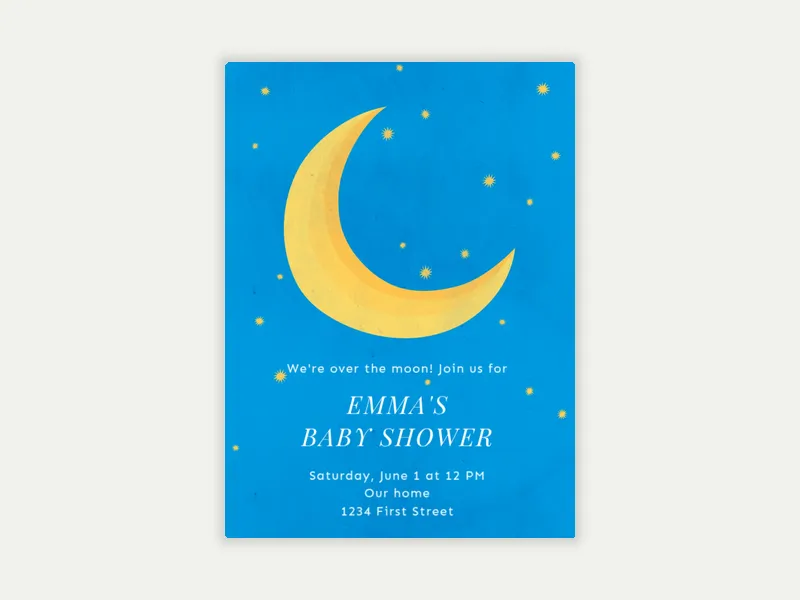 Baby Moon Invitation free template design