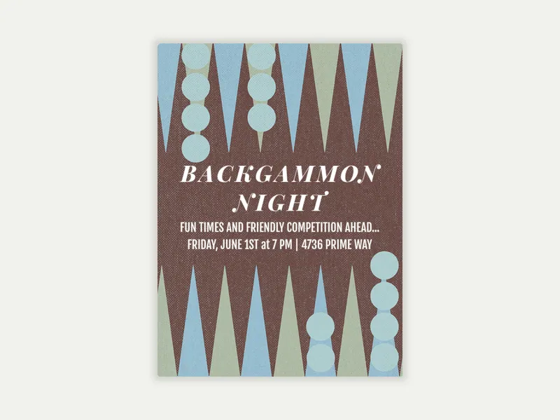Backgammon Invitation free template design