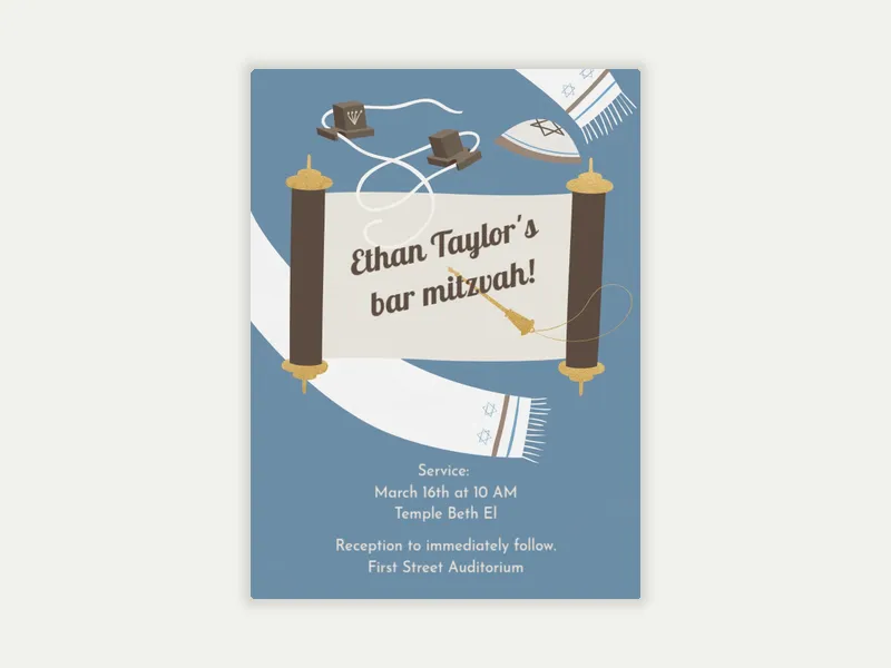Bar Mitzvah Iconography - bar_bat_mitzvah - Invitation