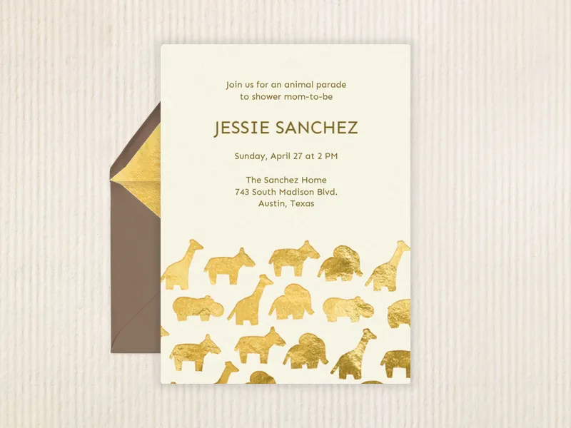 Baby Animal Parade Invitation premium template design