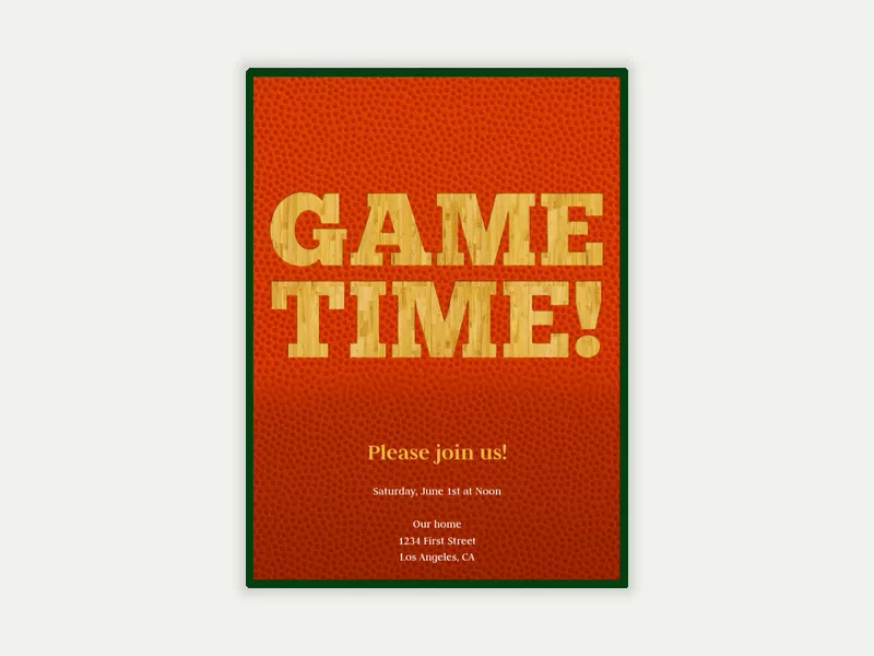 Bball Game Time - college_basketball - Invitation