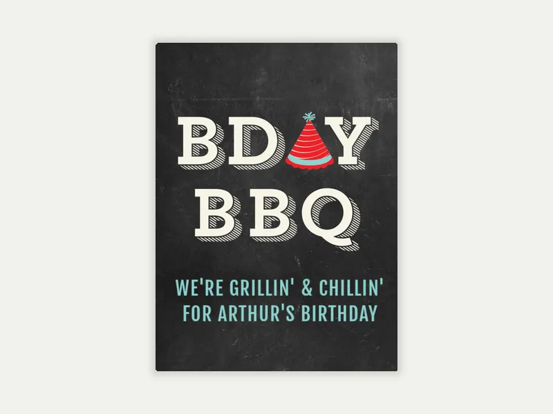 BDay BBQ Invitation free template design