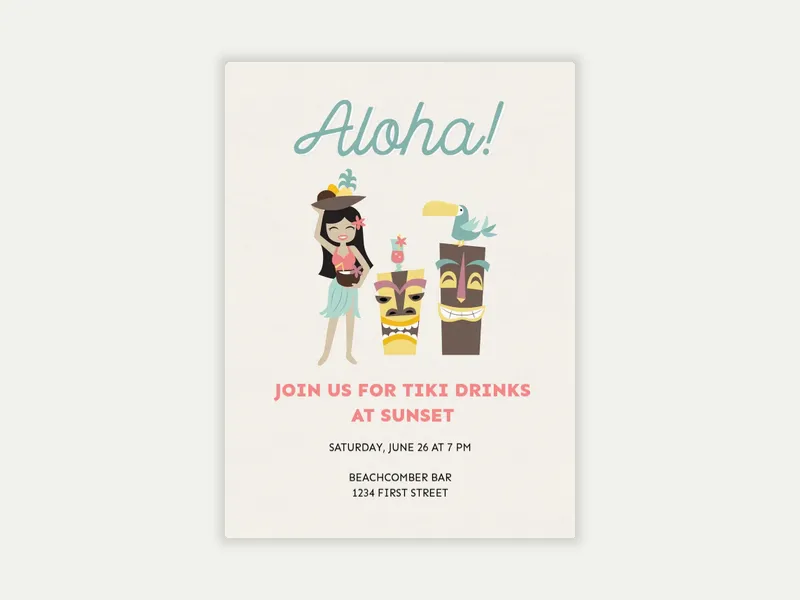 Beach Aloha Hula - featured - Invitation