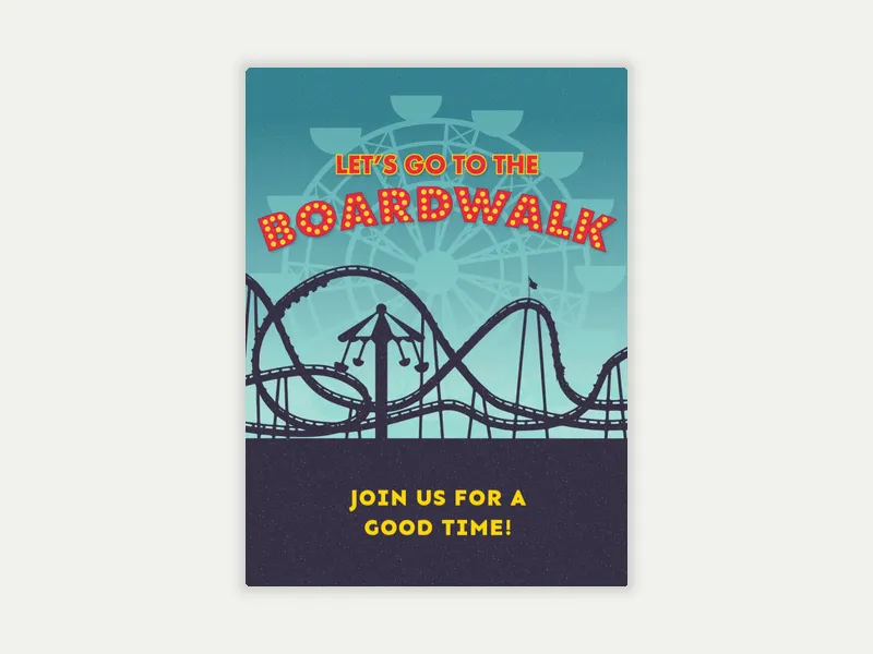 Beach Boardwalk Invitation free template design