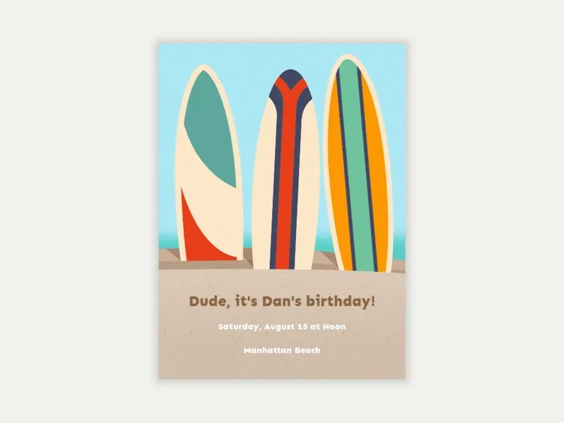 Beach Break Invitation free template design
