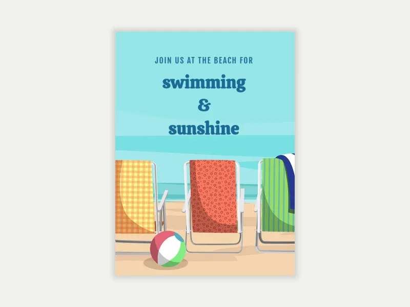Beach Chairs Reunion - labor_day - Invitation