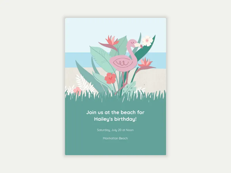 Beach Day Fun Invitation free template design