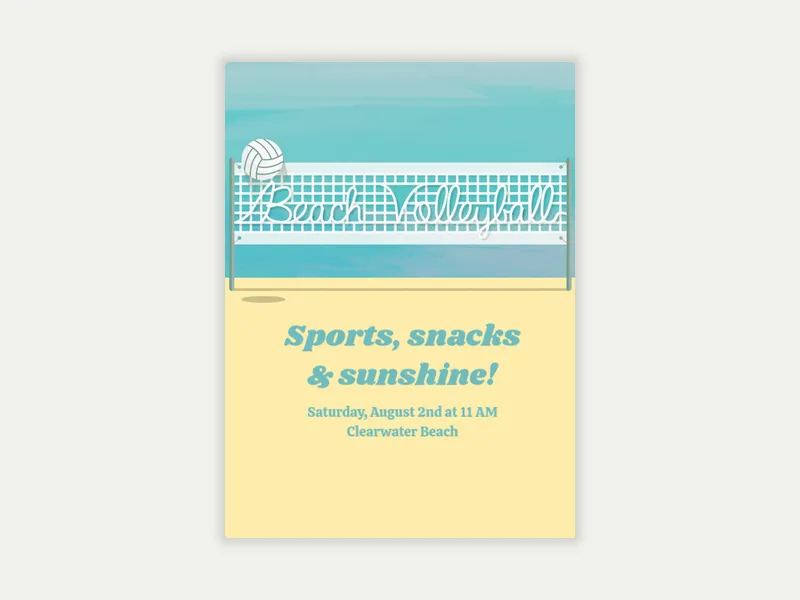 Beach Day Fun Invitation free template design