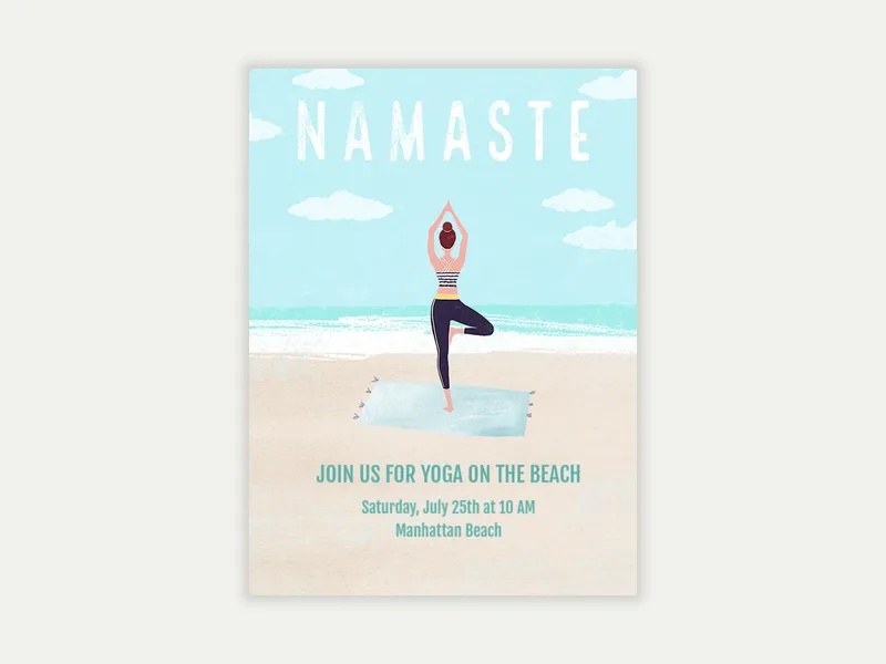 Beach Yoga - beach_party - Invitation