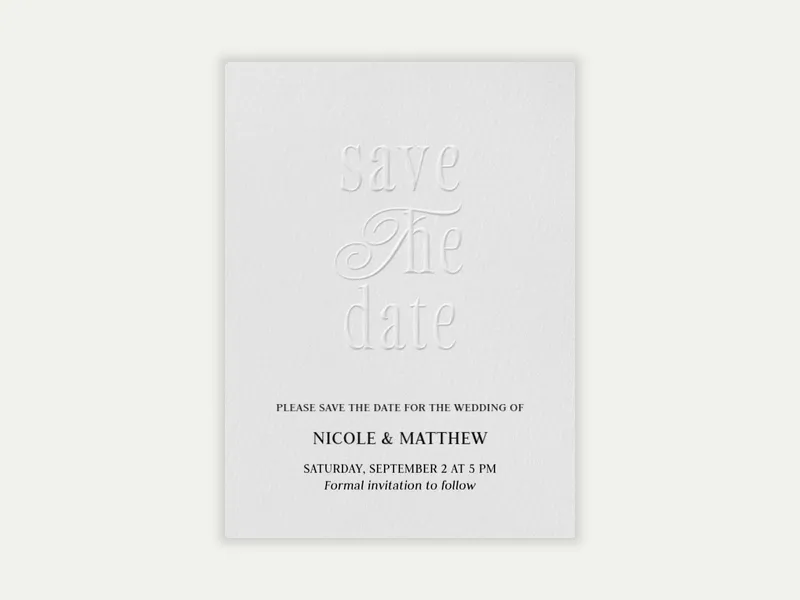 Beautifully Embossed - Save the Date free template design