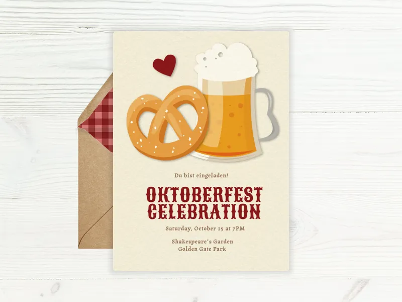 Beer and Pretzel - oktoberfest - Invitation