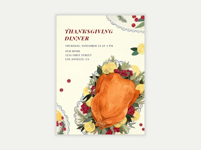 Best Turkey Day Ever Invitation free template design