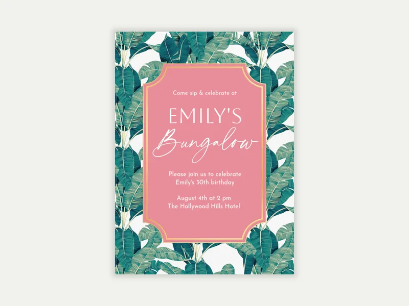 Beverly Palms Invitation free template design