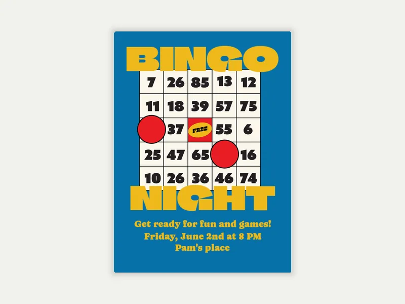 Bingo Night Invitation free template design
