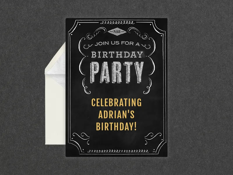 Birthday Chalkboard Invitation premium template design
