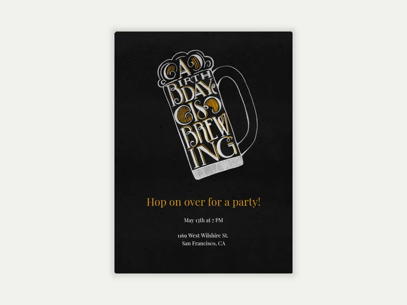 Birthday Brewing Invitation free template design