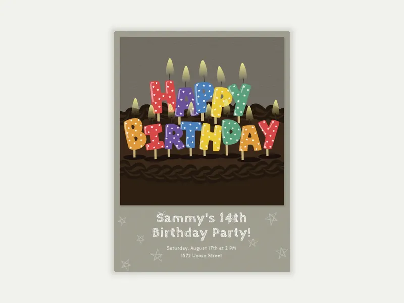 Birthday Chocolate Cake Invitation free template design