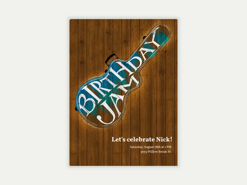 Birthday Jam Invitation free template design