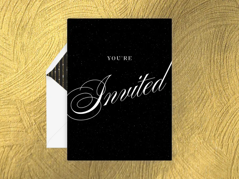 Black & White Script Invitation premium template design