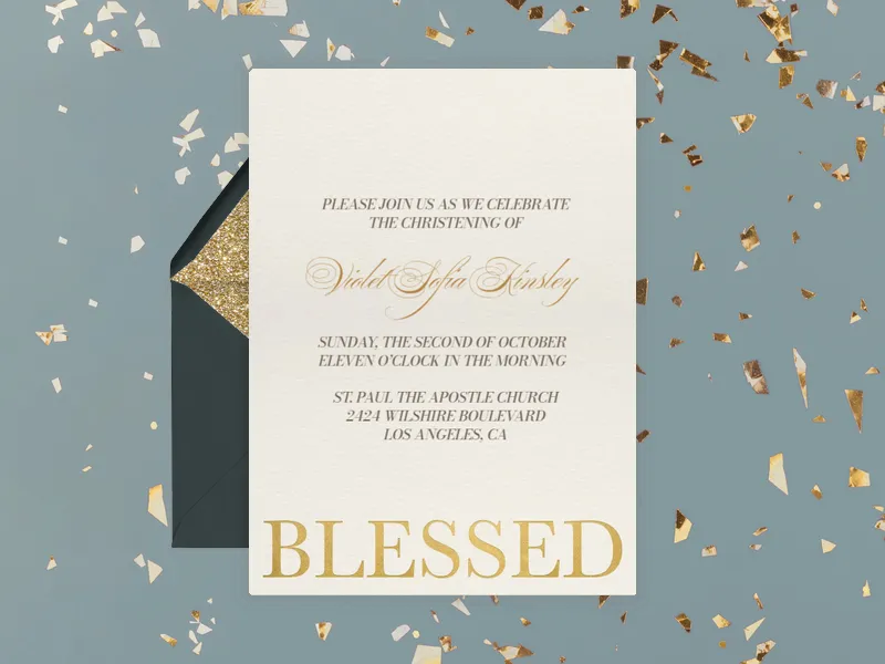 Blessed - christening - Invitation