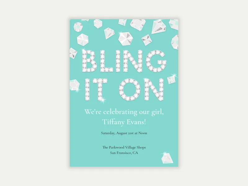 Bling It On Invitation free template design