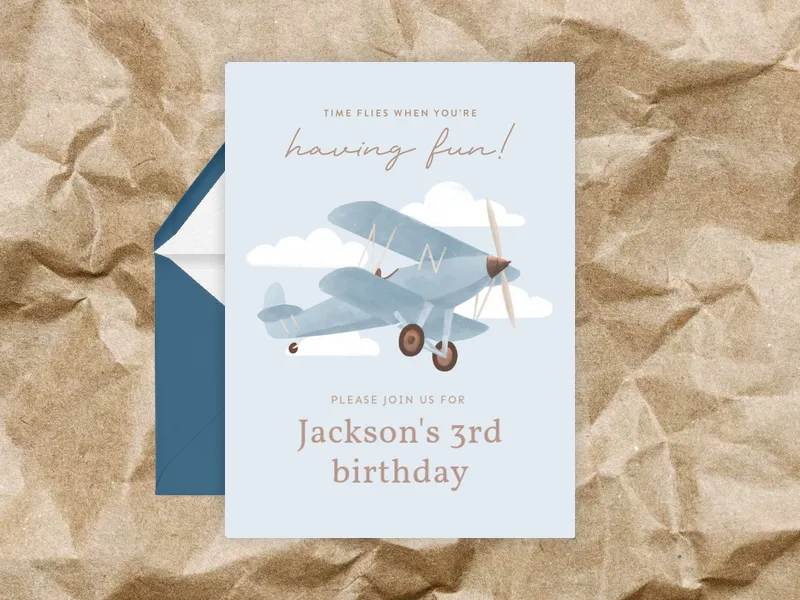 Blue Skies Ahead - 3rd_birthday - Invitation