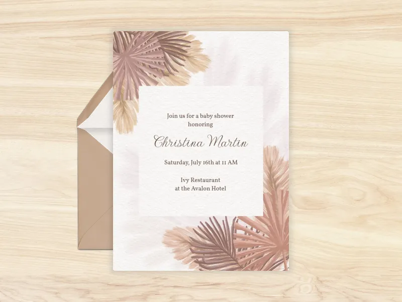 Boho Shower Invitation premium template design