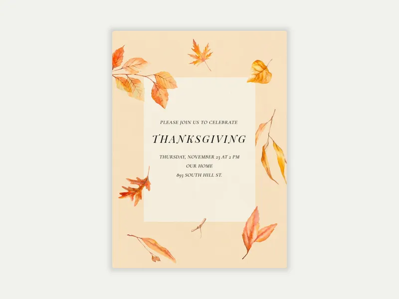 Boho Thanksgiving Invitation free template design