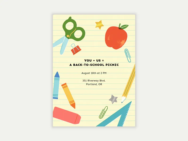 Bold School Supplies - school - Invitation