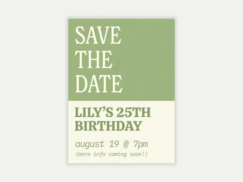 Bold Text - parties_save_the_date - Invitation