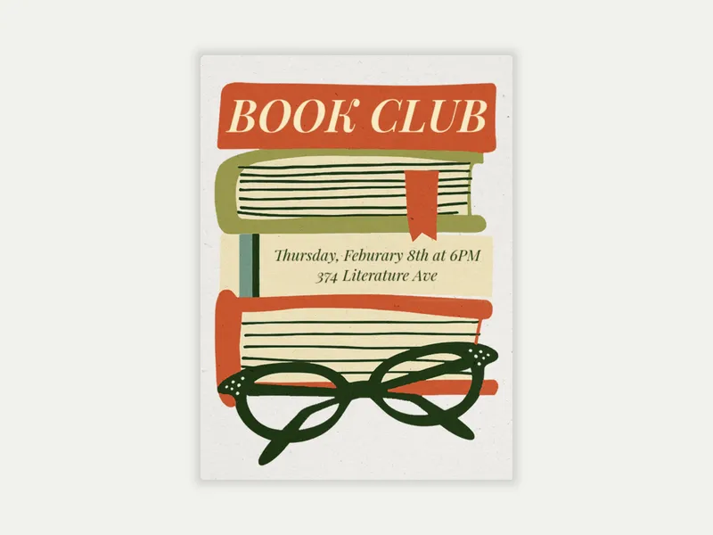Share A Good Book - book_club - Invitation