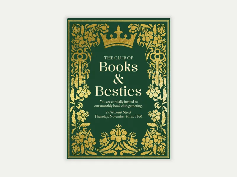 Books & Besties Invitation free template design