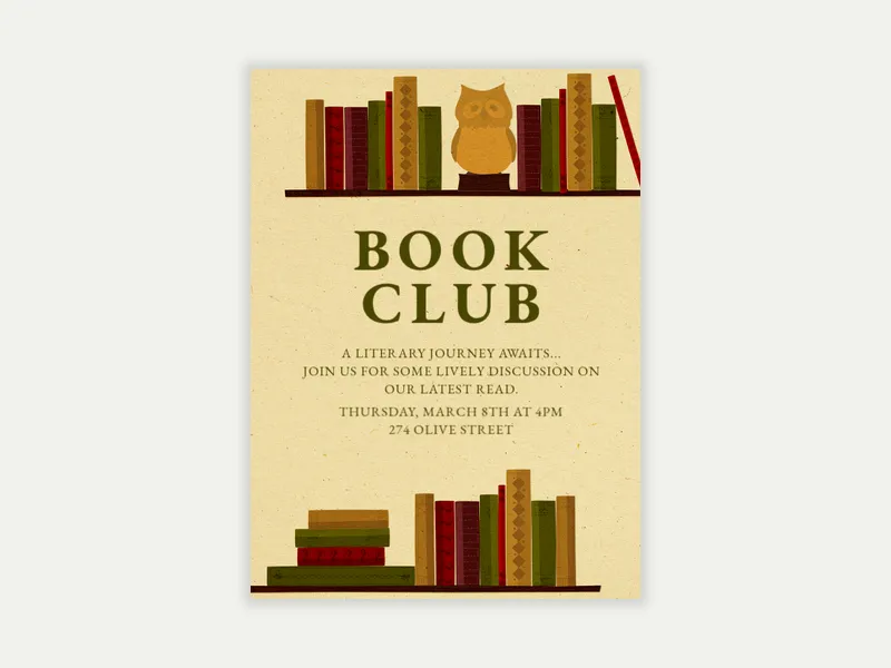 Bookshelf Invitation free template design