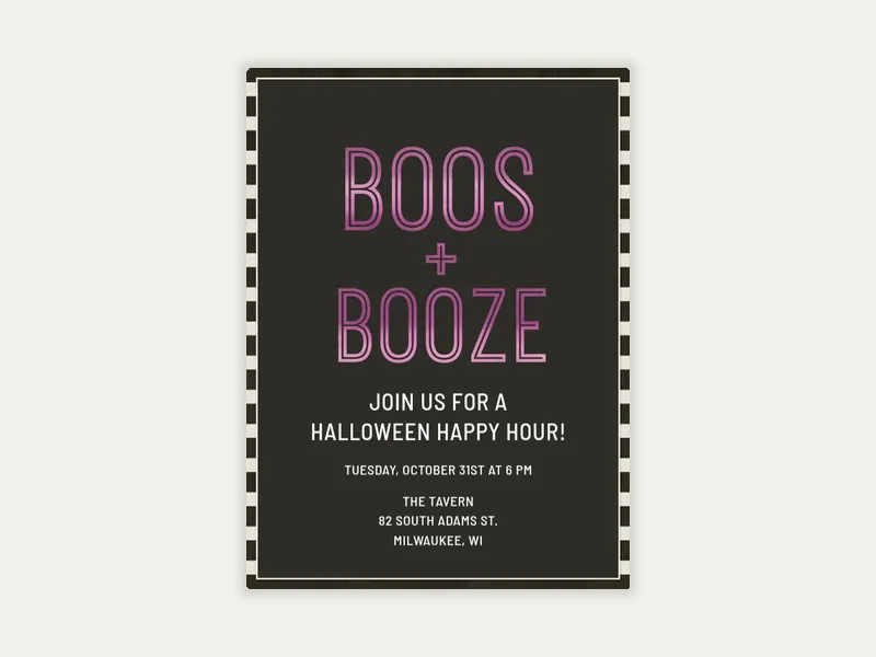 Boos Booze Invitation free template design