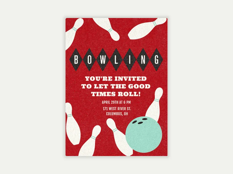 Bowling Diamonds - bowling - Invitation