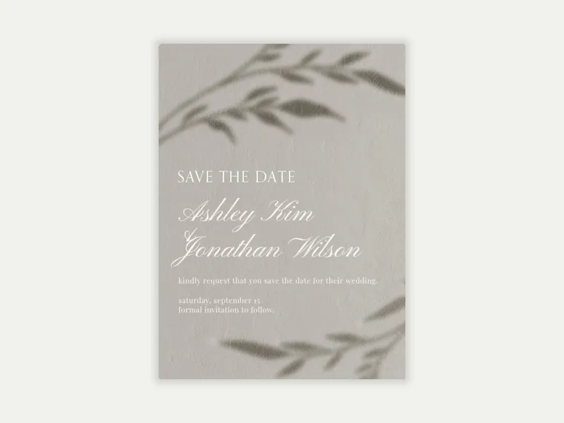 Branch Shadow - Save the Date free template design