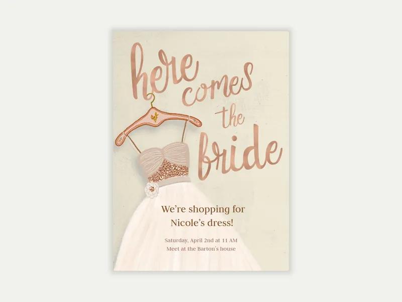 Bridal Gown Bridal Shower Invitation | Evite