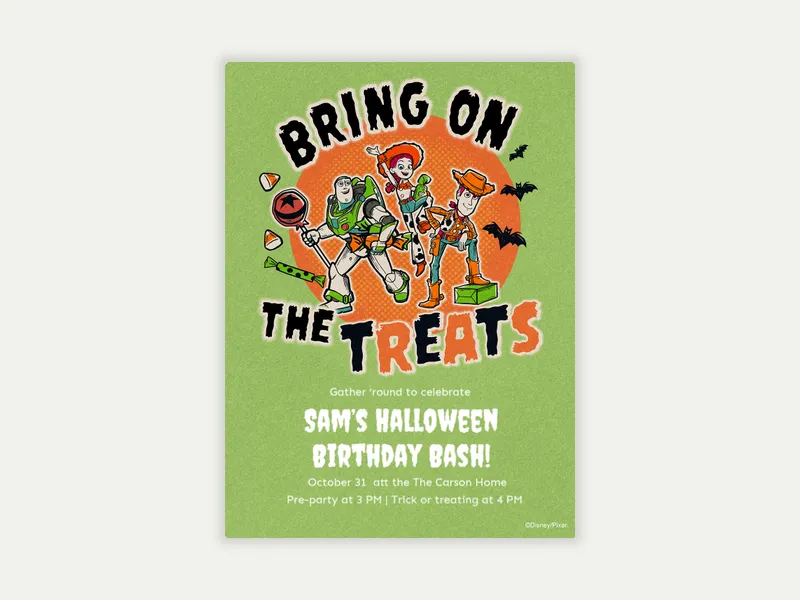 Disney and Pixar’s Toy Story: Toys & Treats Invitation free template design